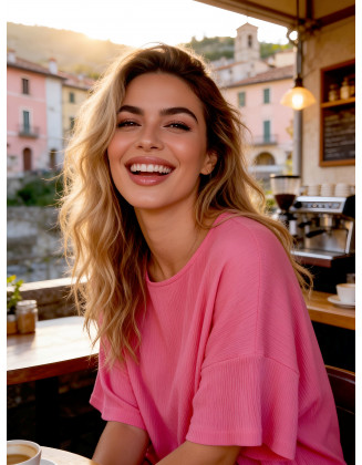 Allonisos oversized top (Bubblegum)