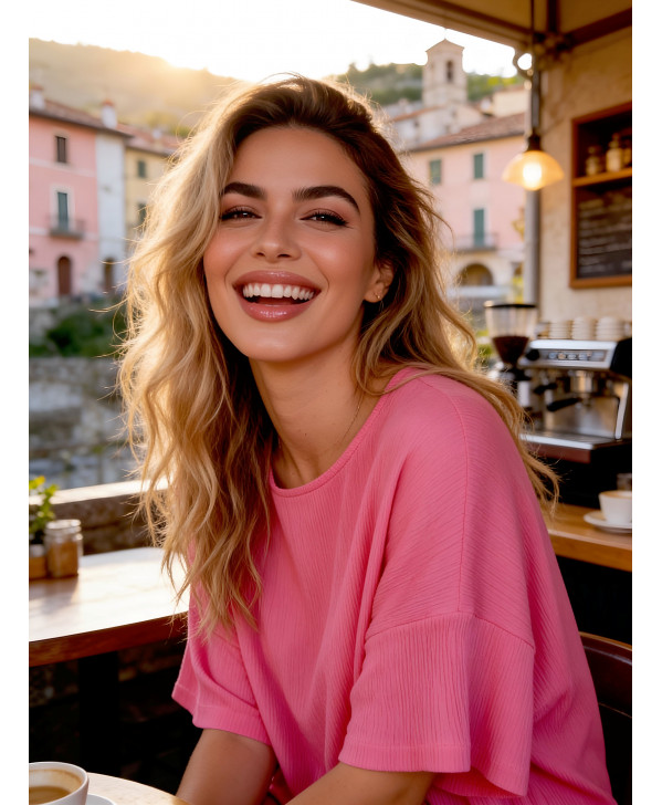 Allonisos oversized top (Bubblegum)