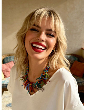 Rainbow coral necklace