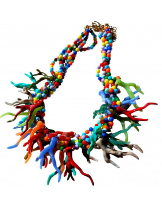 Rainbow coral necklace