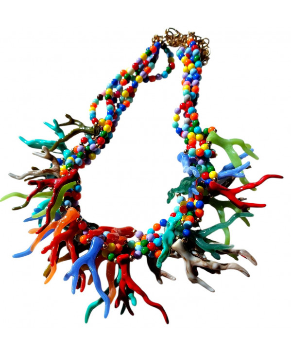 Rainbow coral necklace