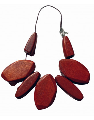 A wooden story necklace