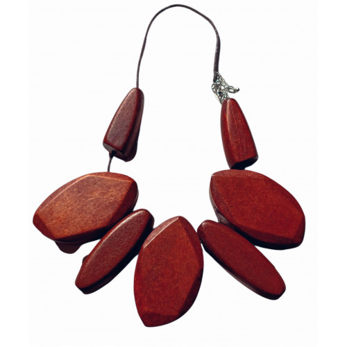 A wooden story necklace