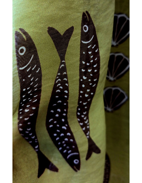 Fish & Seashells dress (lime green)