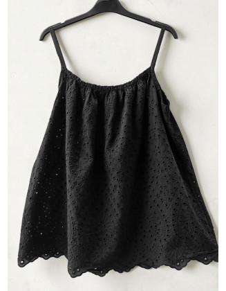 Black broderie top