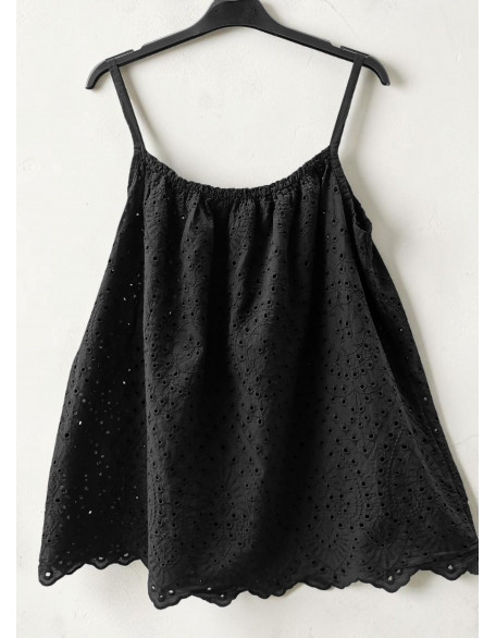 Black broderie top