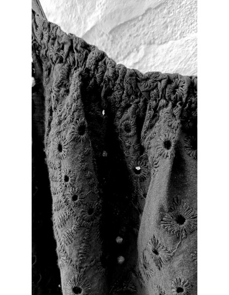 Black broderie top