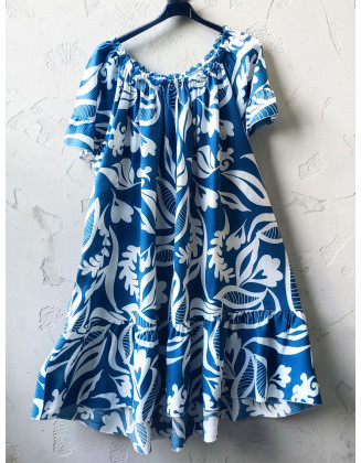 A day in the tropics dress (blue)