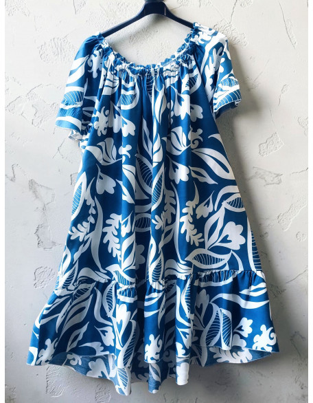 A day in the tropics dress (blue)
