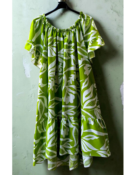 A day in the tropics dress (lime green)