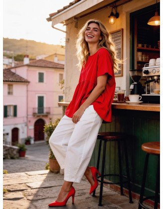 Glory days oversized top (passion red)