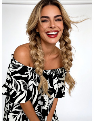 A day in the tropics dress (black)
