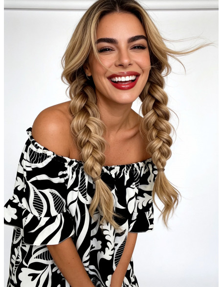 A day in the tropics dress (black)