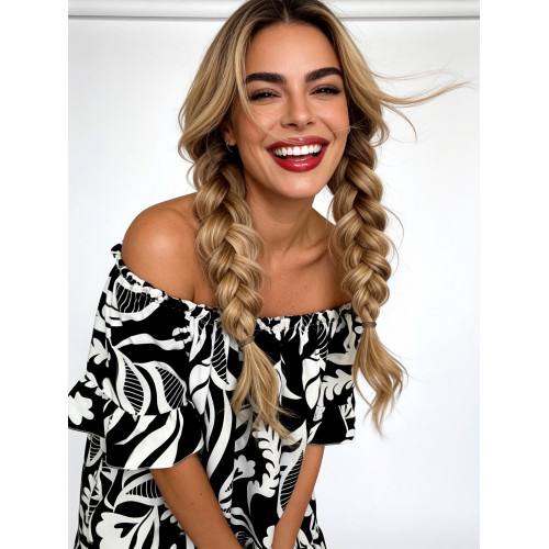 A day in the tropics dress (black)