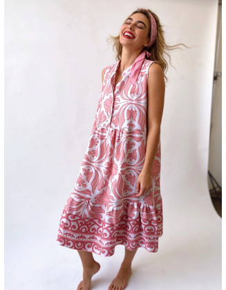 Candy pink floral dress