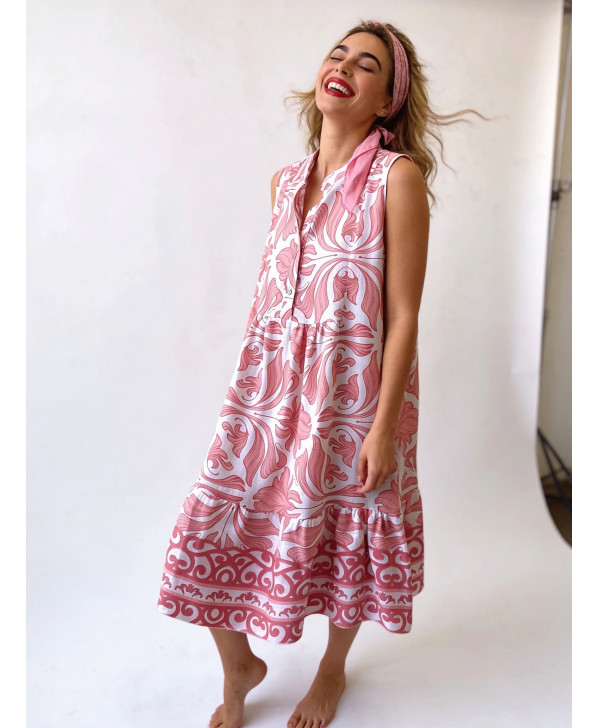 Candy pink floral dress