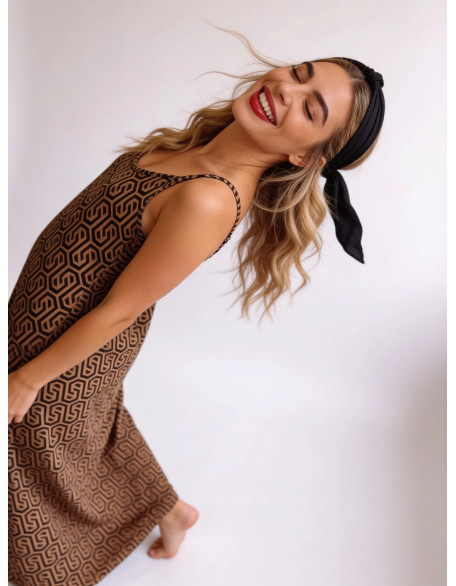 Camel meander dress