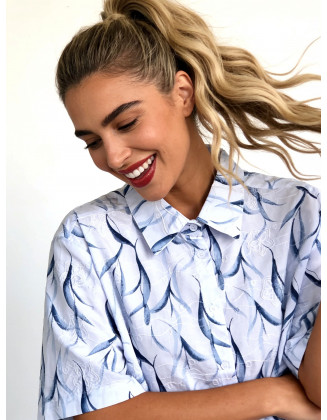 Blue leaves shirt
