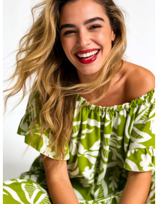 A day in the tropics dress (lime green)