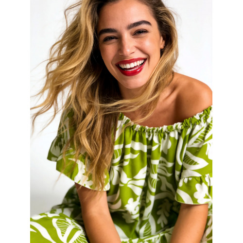 A day in the tropics dress (lime green)