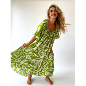 A day in the tropics dress (lime green)