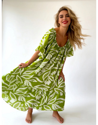 A day in the tropics dress (lime green)