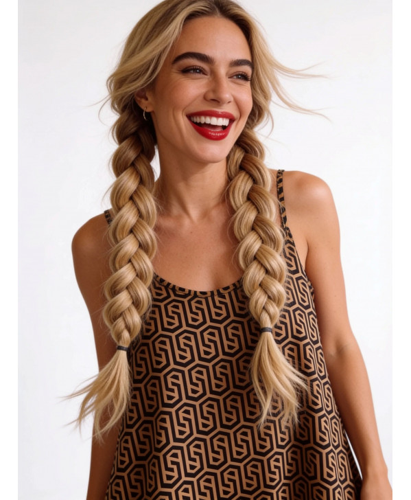 Camel meander dress