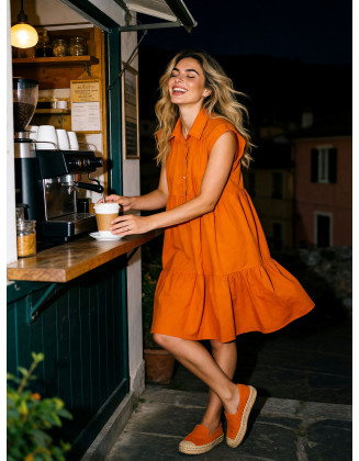 Kerkyra flowy dress (spicy orange)