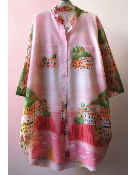 Pink houses in Tuscany dress