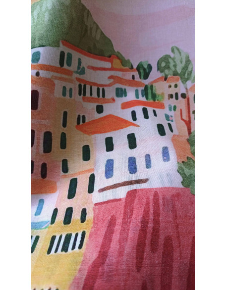 Pink houses in Tuscany dress