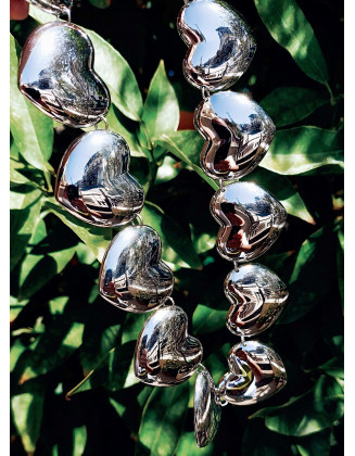 Silver hearts necklace
