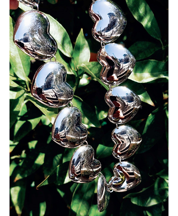 Silver hearts necklace