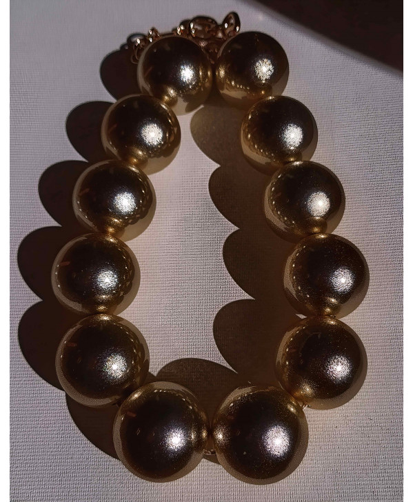 Bubble pearl necklace (gold)