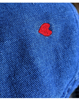 Hearts denim bucket hat