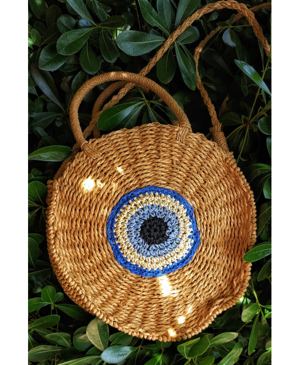 Eye raffia bag