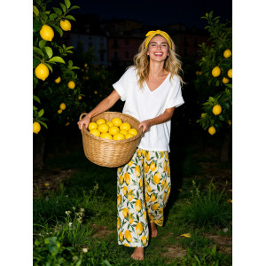 Limone plisse trousers