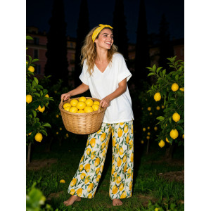 Limone plisse trousers