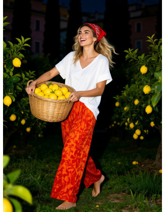 Sunset plisse trousers