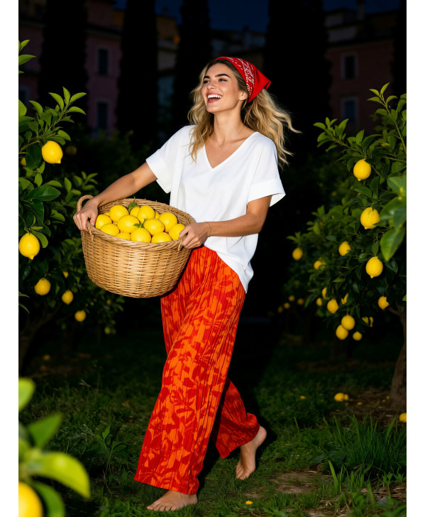 Sunset plisse trousers