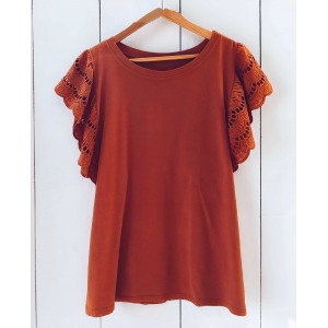 Cinnamon spice lace top