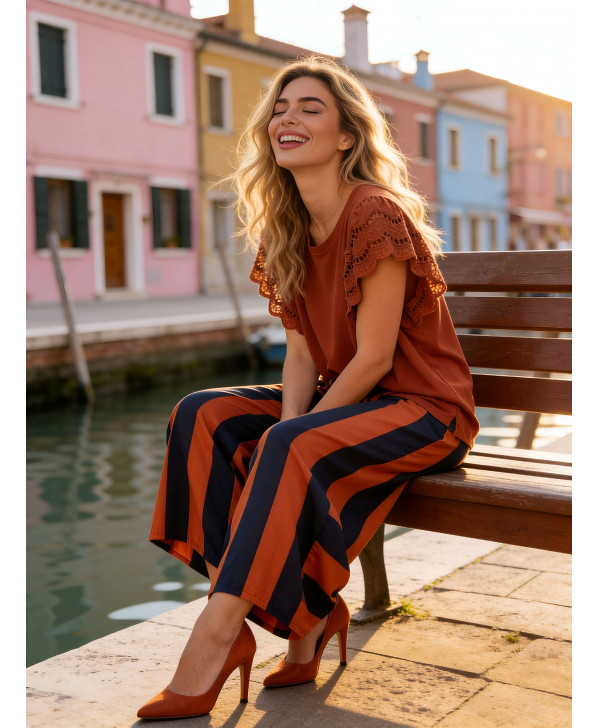 Cinnamon spice blue trousers
