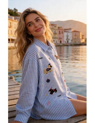 Beagle oversized shirt (blue)